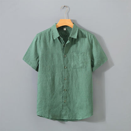 Men's Vintage Linen Short Sleeve Shirt