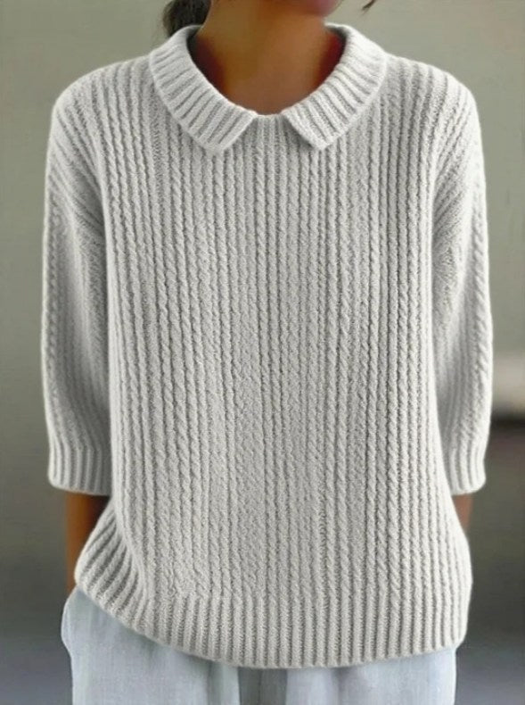 Women's Solid Color Casual 3/4 Sleeve sweater