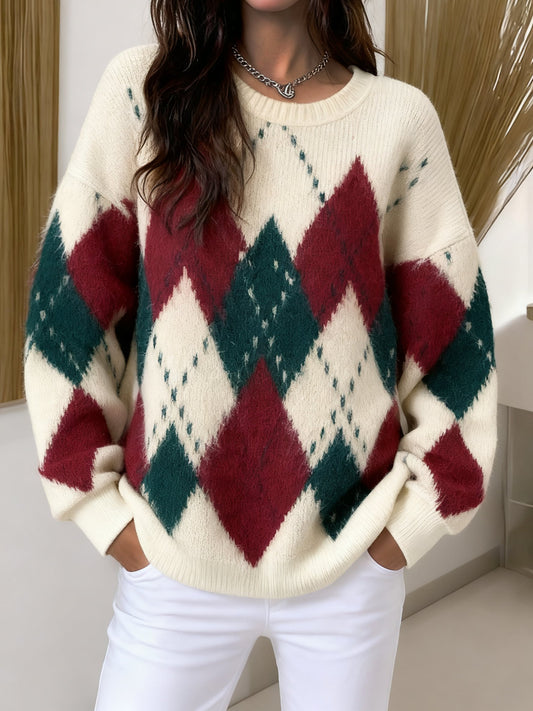 Christmas Women's Diamond Pullover Sweater