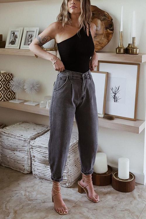 High Waist Denim Bloomers