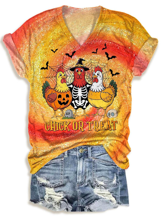 Halloween Chick V-neck T-Shirt