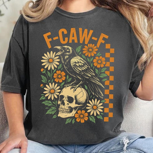 F-CAW-F Funny Halloween Print Cotton Casual T-shirt