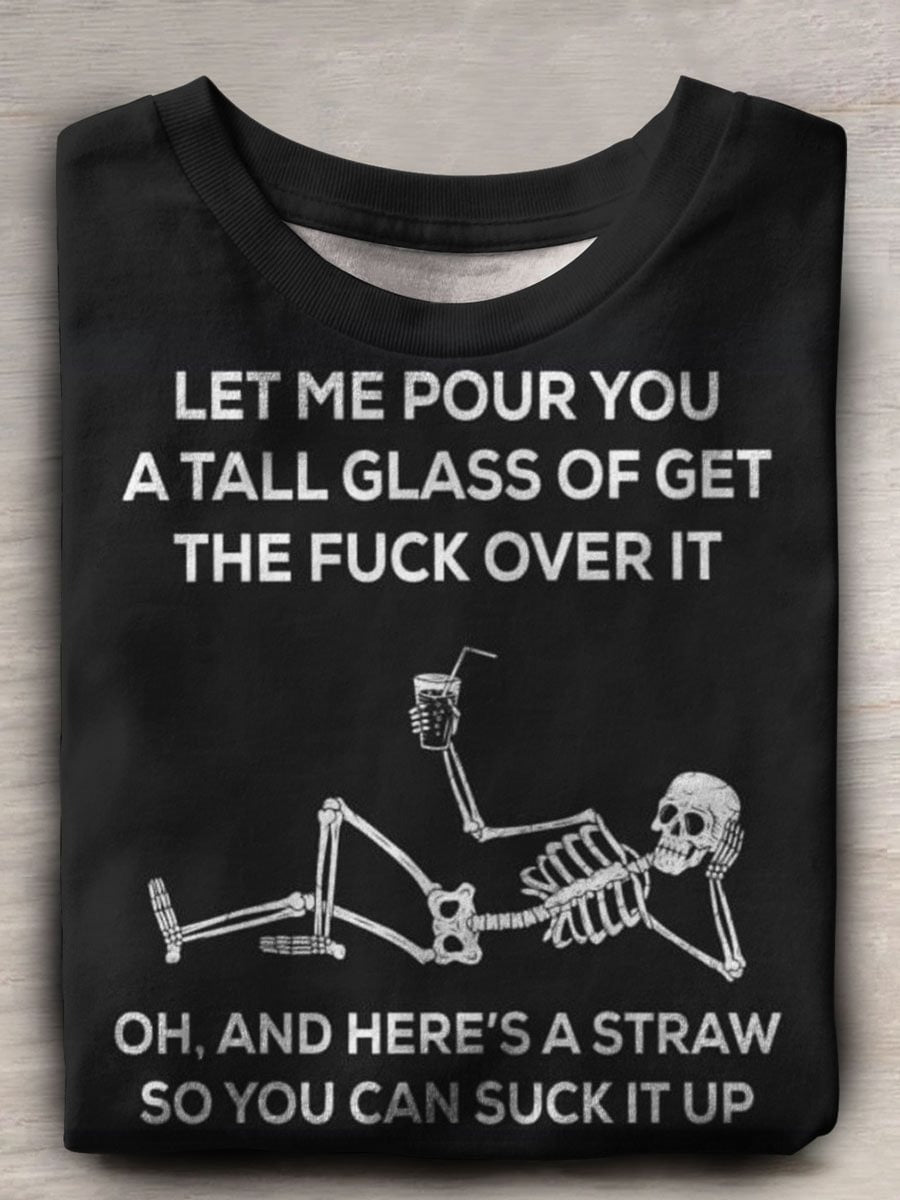 Funny Skull Print Cotton Casual T-shirt