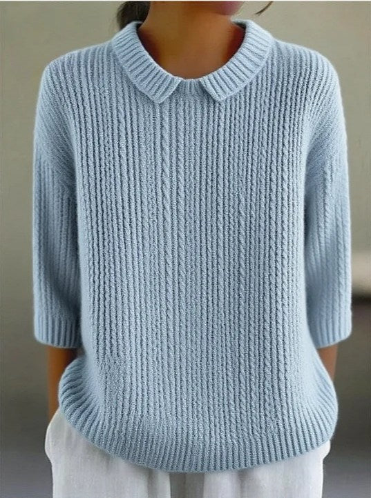 Women's Solid Color Casual 3/4 Sleeve sweater