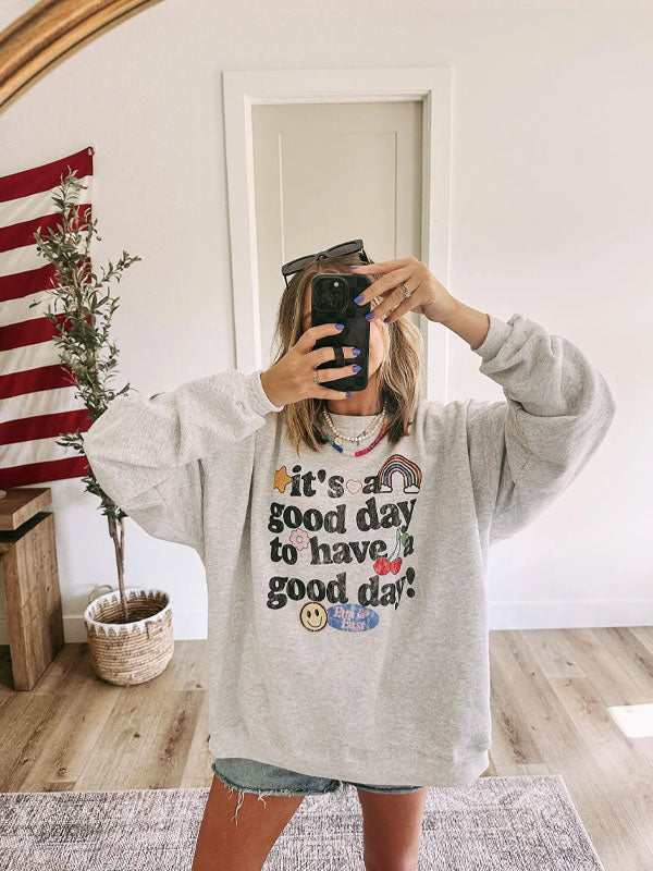 Crew neck pullover sweatshirt