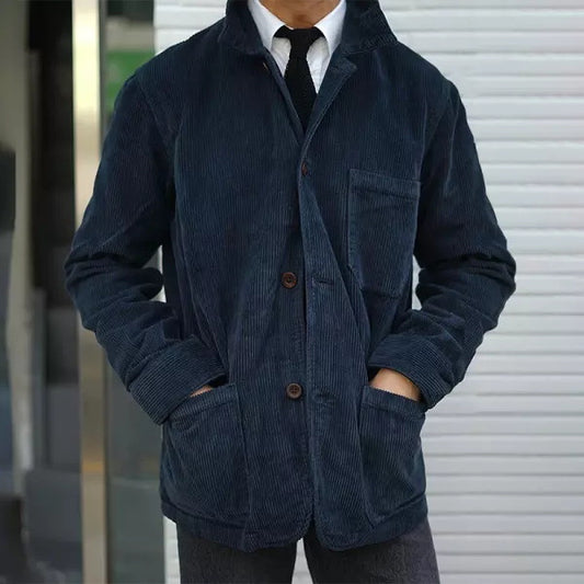 Men's Vintage Minimalist Corduroy Multi-Pocket Casual Jacket