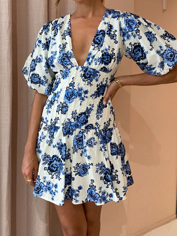 Rose v neck dress