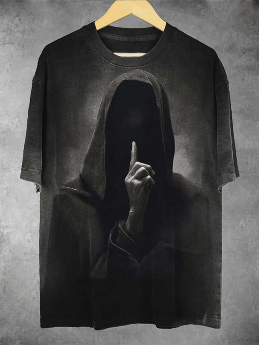 Men's Grim Reaper Dark Horror Halloween Print T-Shirt