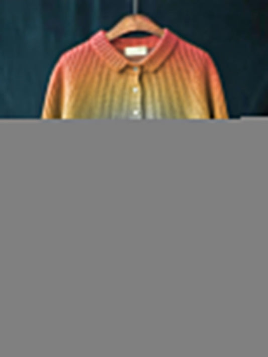 Women's Gradient Pattern Art Print Casual Pullover Knit Sweater