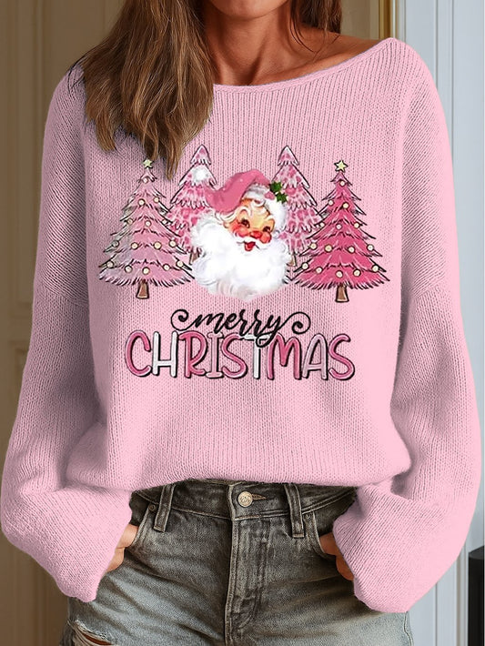 Women's Merry Christmas Print Knit Top