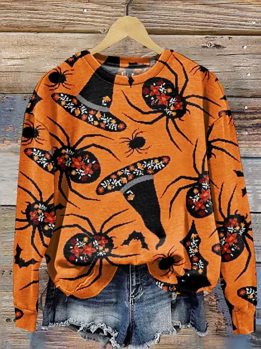 Retro Halloween Art Print Casual Sweatshirt
