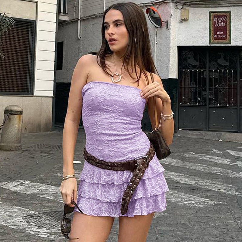 Halter neck lace dress