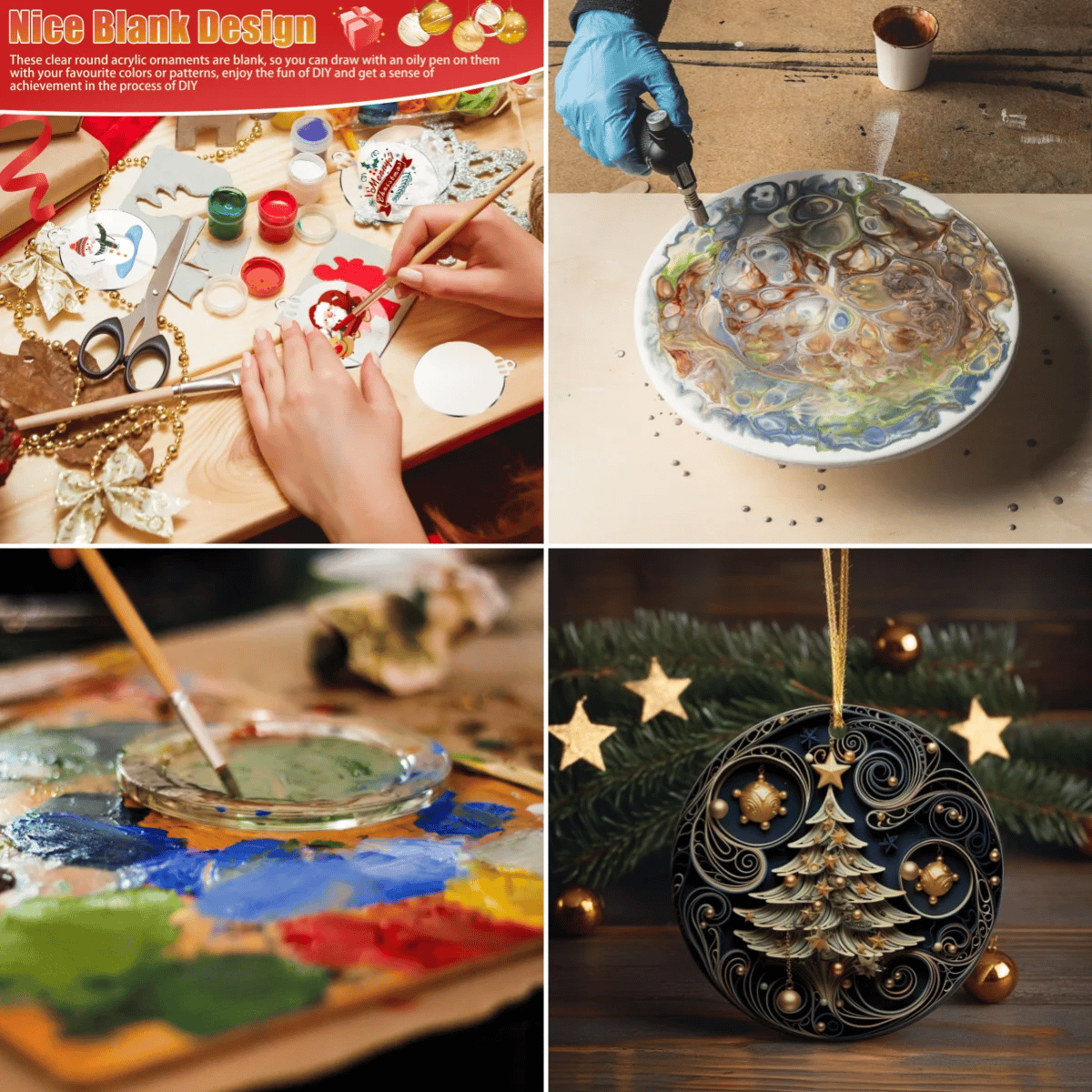 Flat Quilling Christmas Ornaments