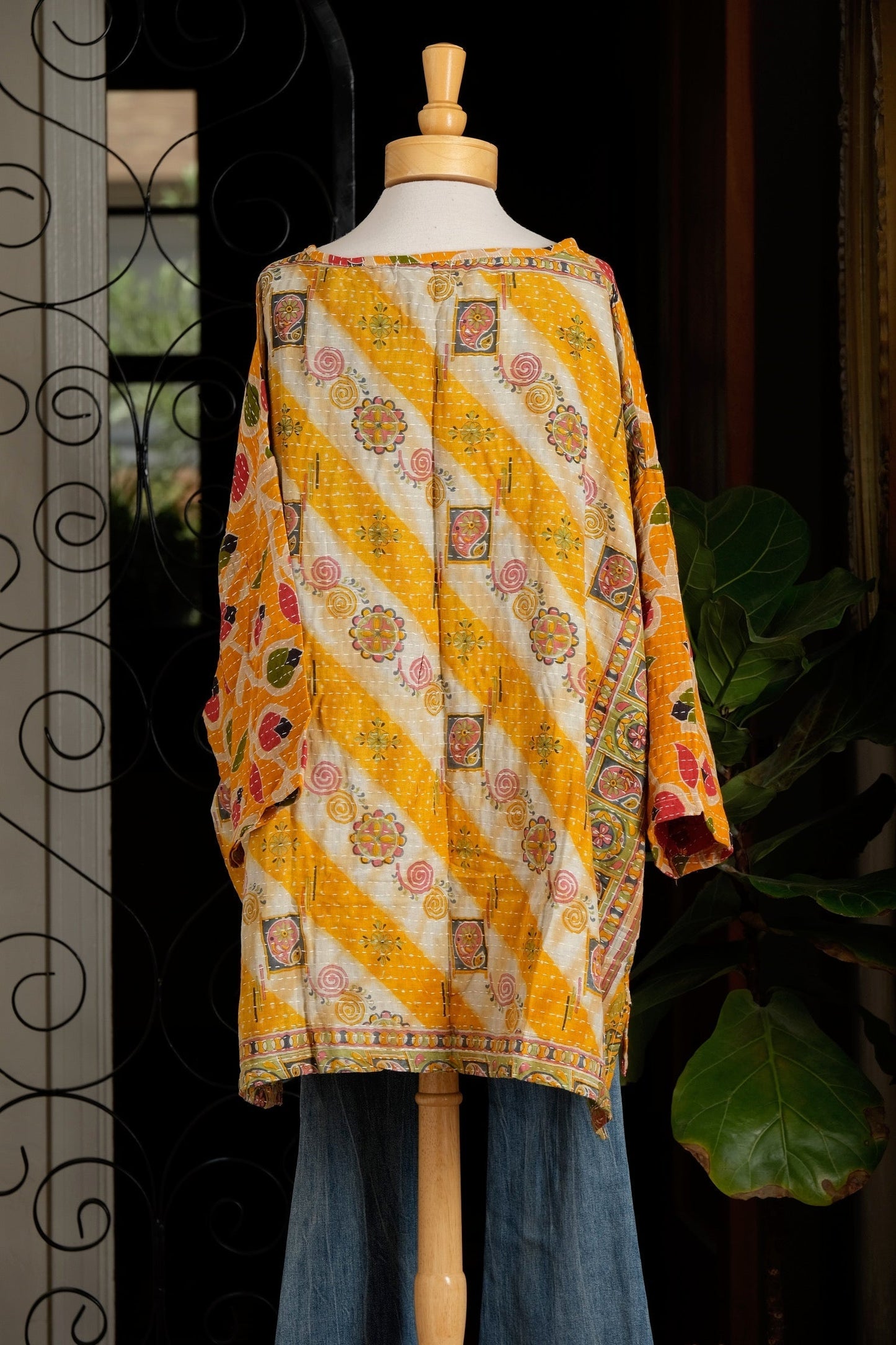 Kantha Pullover in Lady Bug Flower
