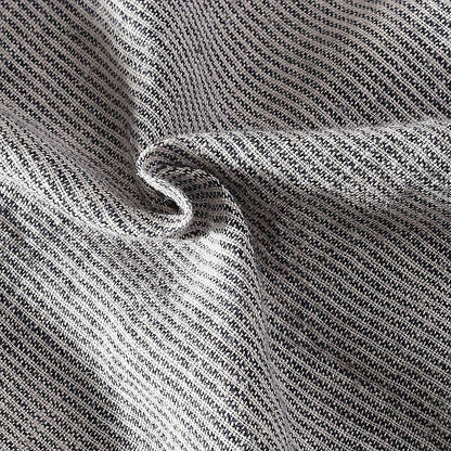 Men's Striped Short Sleeve Shirt - Square Collar, Cotton Linen