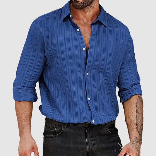Men's Cotton Linen Striped Breathable Shirt
