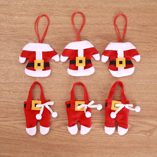 6 Pieces Christmas Silverware Holders Knife Fork Pouch Bag