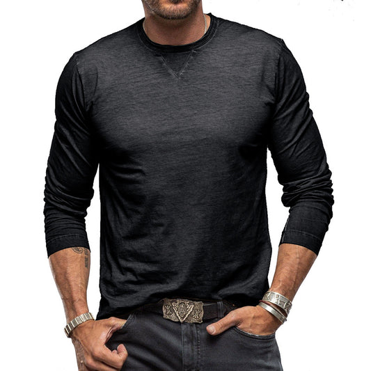 Men's cotton long sleeve T-shirt