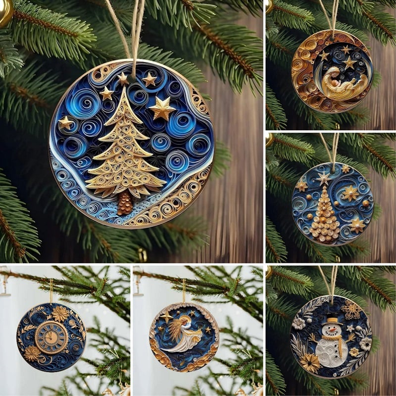 Flat Quilling Christmas Ornaments