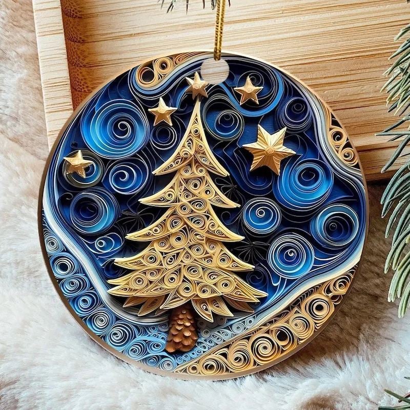 Flat Quilling Christmas Ornaments