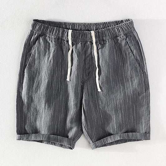 Men's Striped Drawstring Elastic Waist Casual Shorts