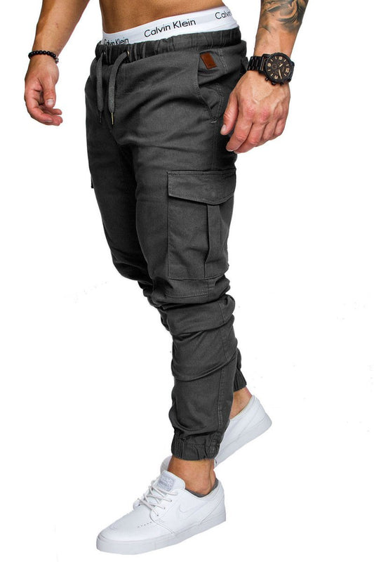 Men's workwear multi-pocket trousers