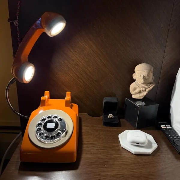 Upcycled Rotary Phone Lamp, Vintage Desk Light
