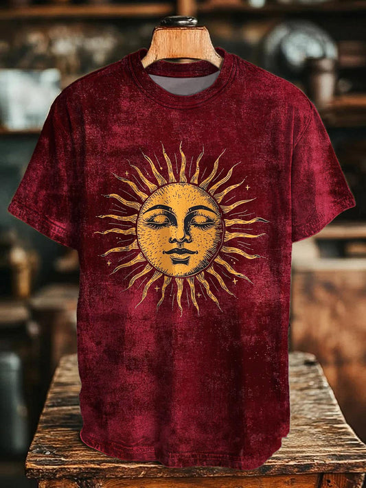 Hippie Sun Printed Crew Neck T-shirt