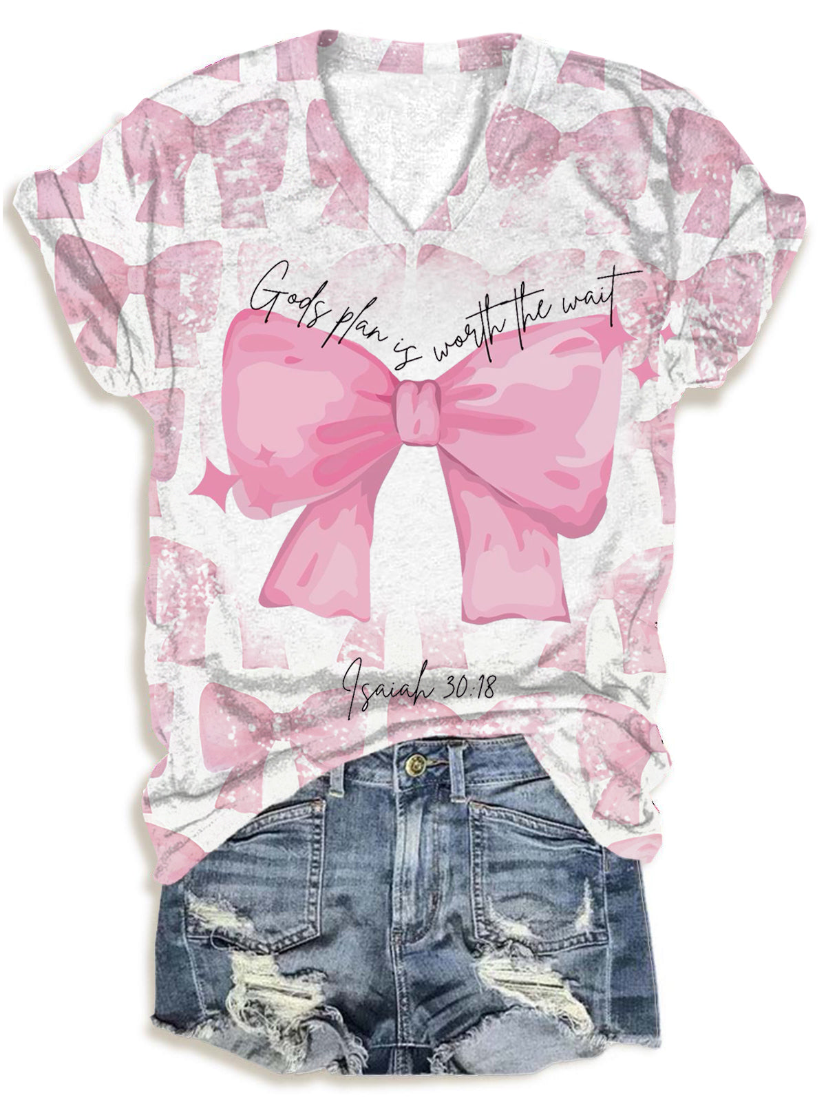 God Is Within Her She Will Not Fail V-Neck T-Shirt