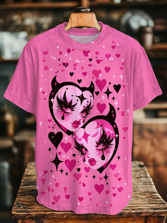 Halloween Cute Printed Crew Neck T-shirt