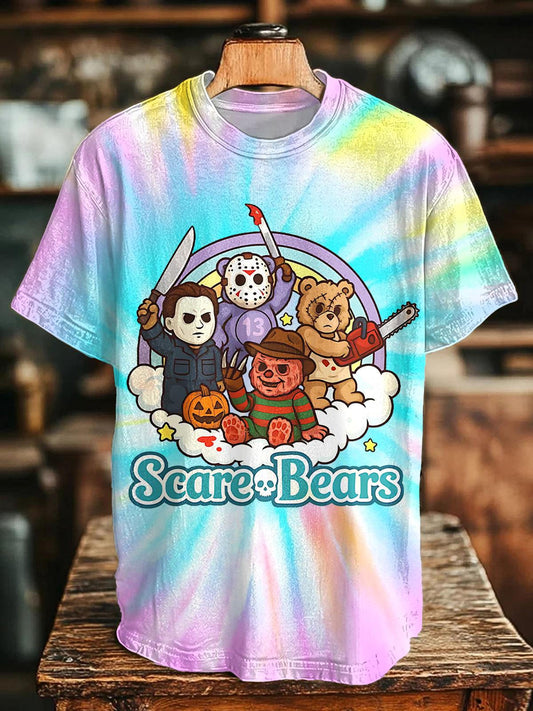 Halloween Movie Print Crew Neck T-shirt