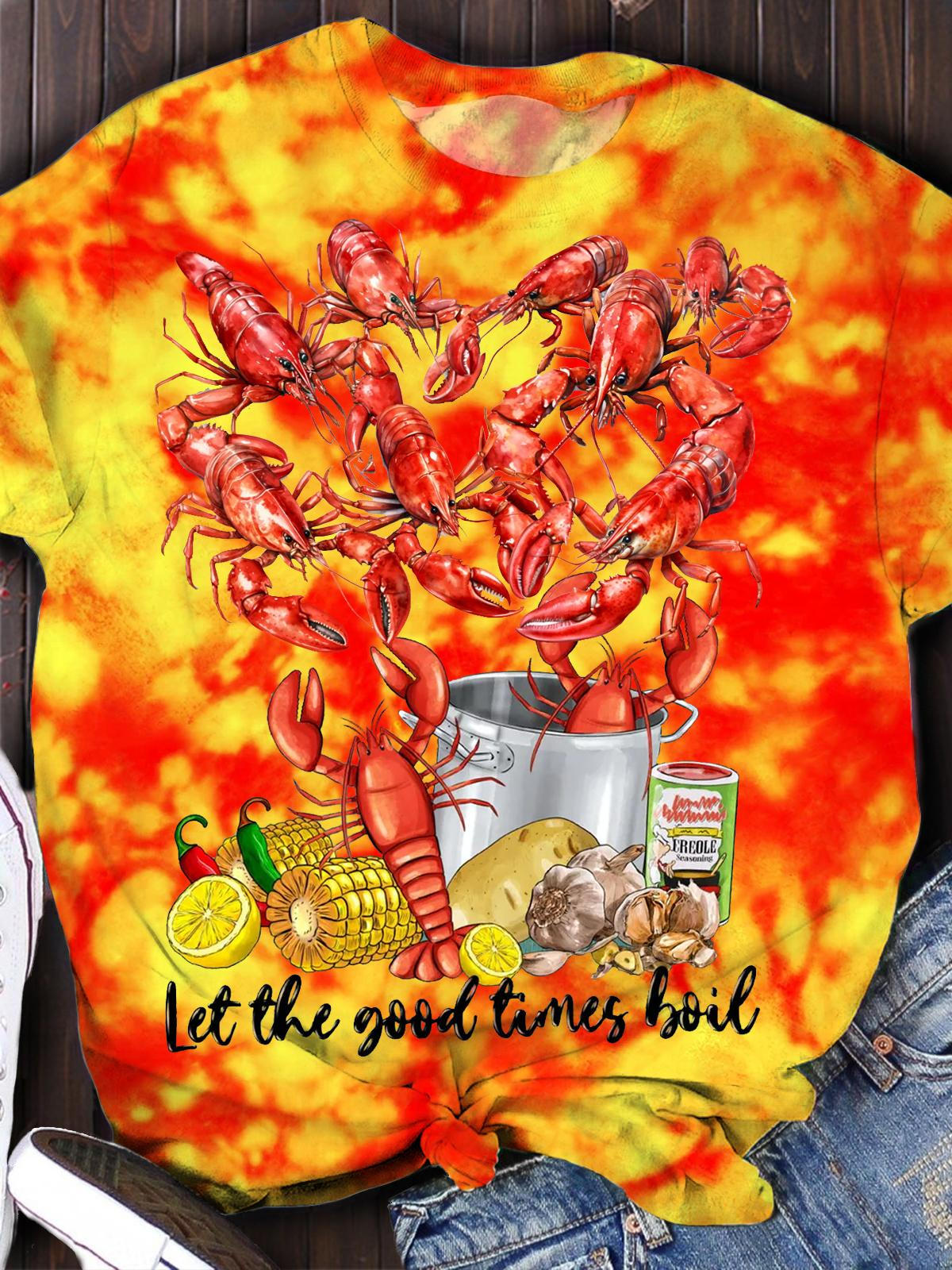 Let's The Good Time Boil Crawfish Crew Neck T-shirt