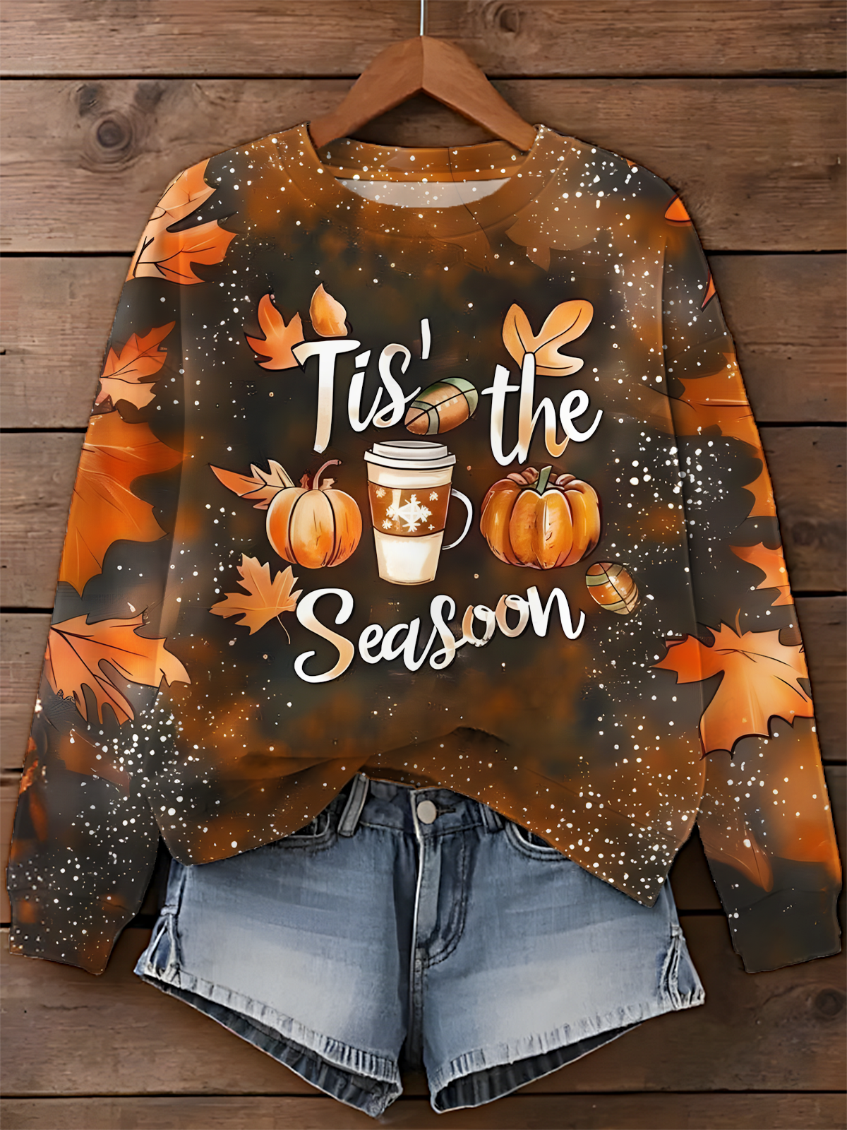This's The Pumpkin Season Printed Long Sleeve Casual Top