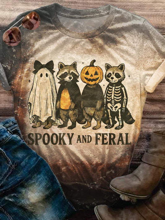 Retro Halloween Crew Neck T-shirt