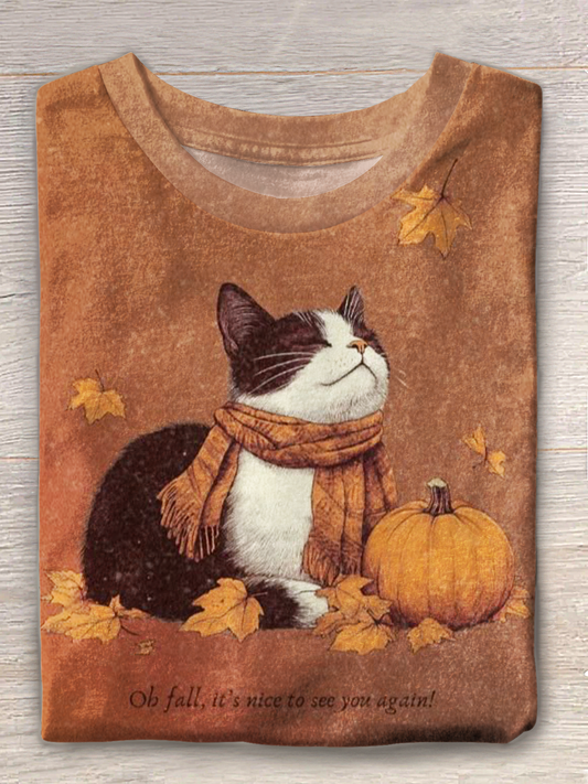 Oh Fall It's Nice ToSee You Again Crew Neck T-shirt