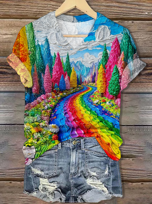 Colorful Hippie Nature V-neck T-Shirt