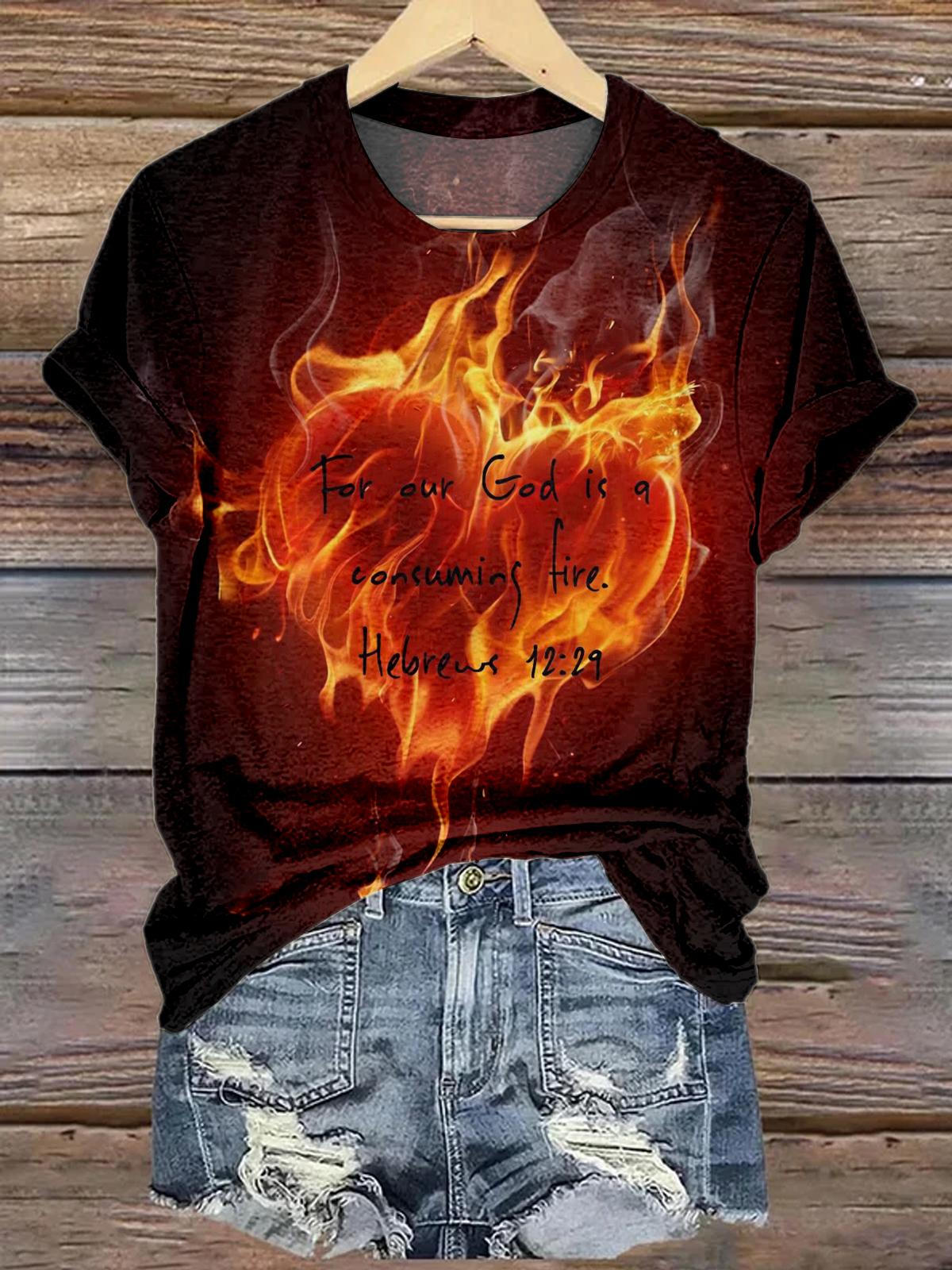 For Our God Is A Consuming Fire Crew Neck T-shirt