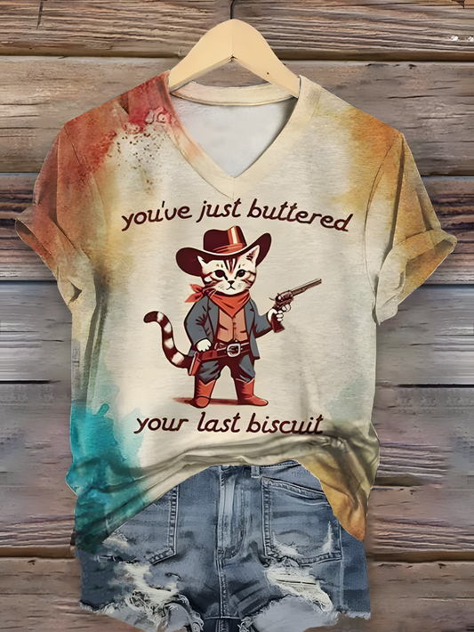 You've Just Bettered Your Last Biscuit V-neck T-Shirt