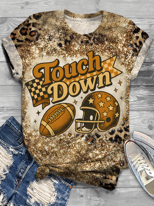 Glitter Football Crew Neck T-shirt