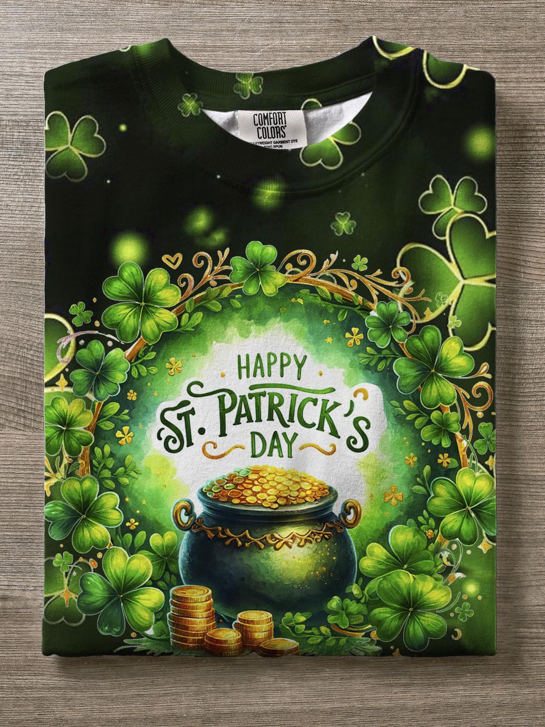 Saint Patrick's day Lucky Coin Crew Neck T-shirt