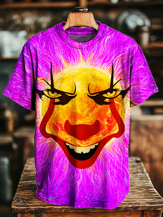 Horror Clown Balloon Crew Neck T-shirt