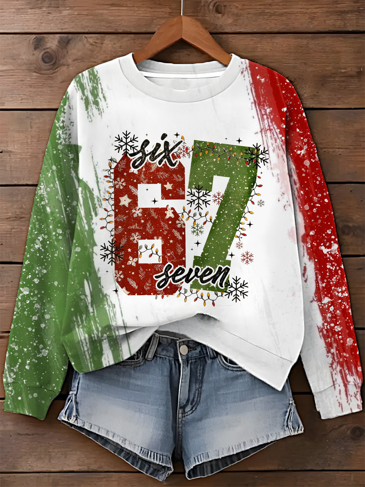 Fun 67 Printed Long Sleeve Casual Top