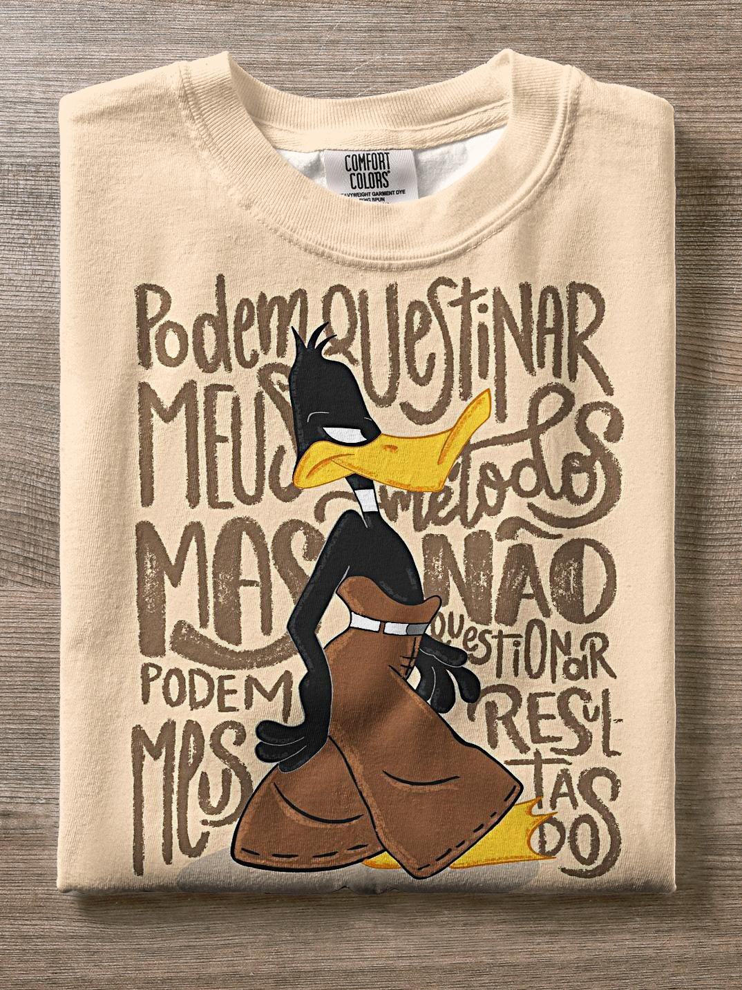 Retro Fashion Fun Duck Print Crew Neck T-shirt