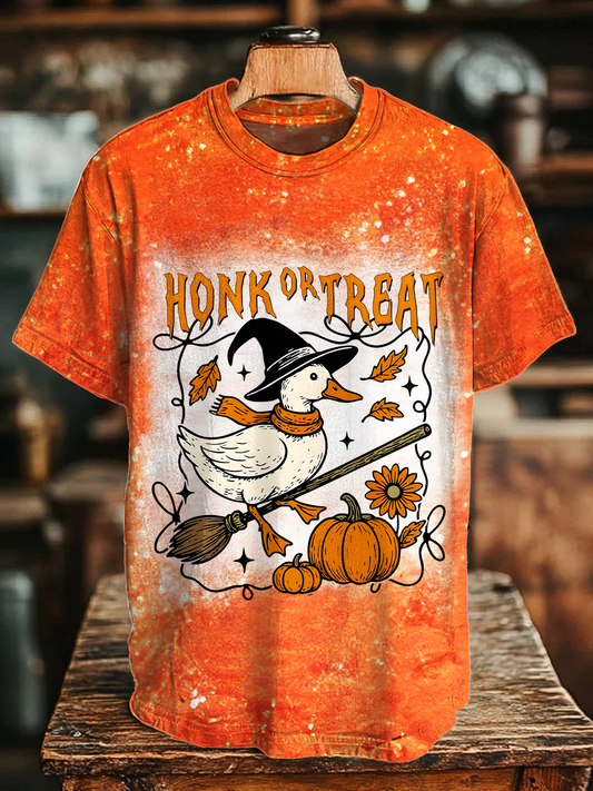 Funny Halloween Spooky Goosey Crew Neck T-shirt