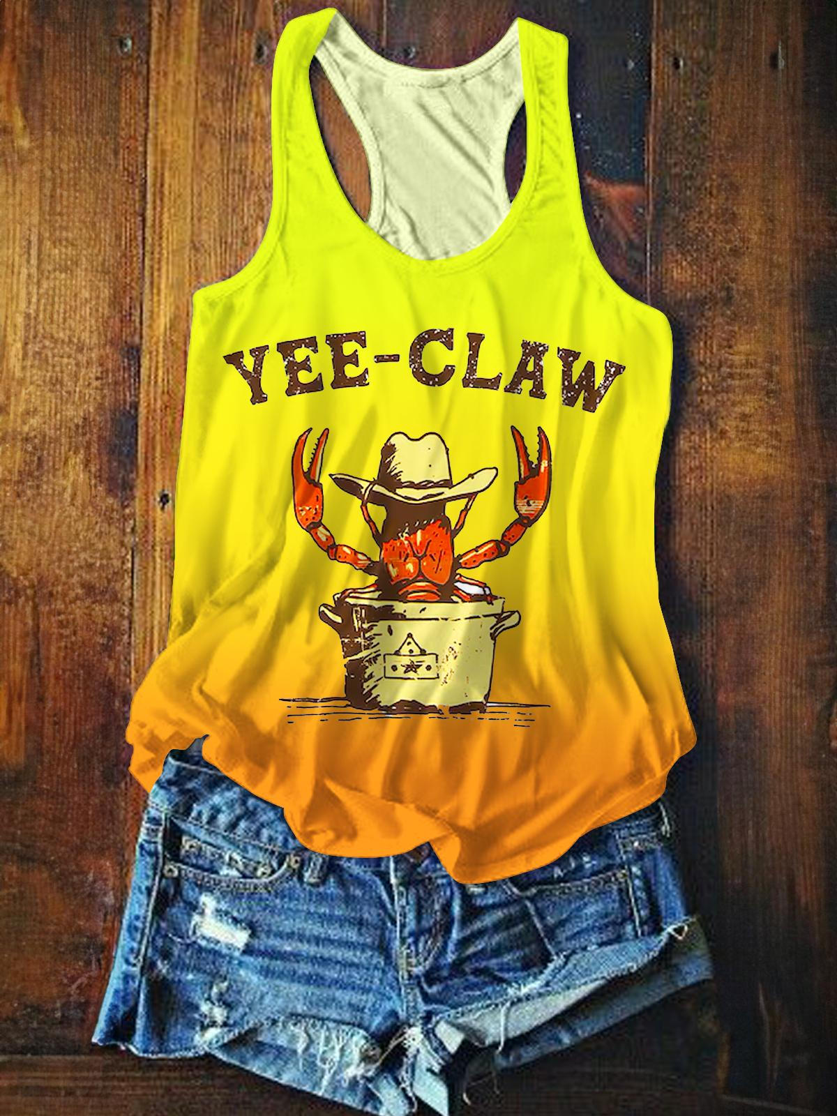 Crayfish Season Printed Casual Tank Top