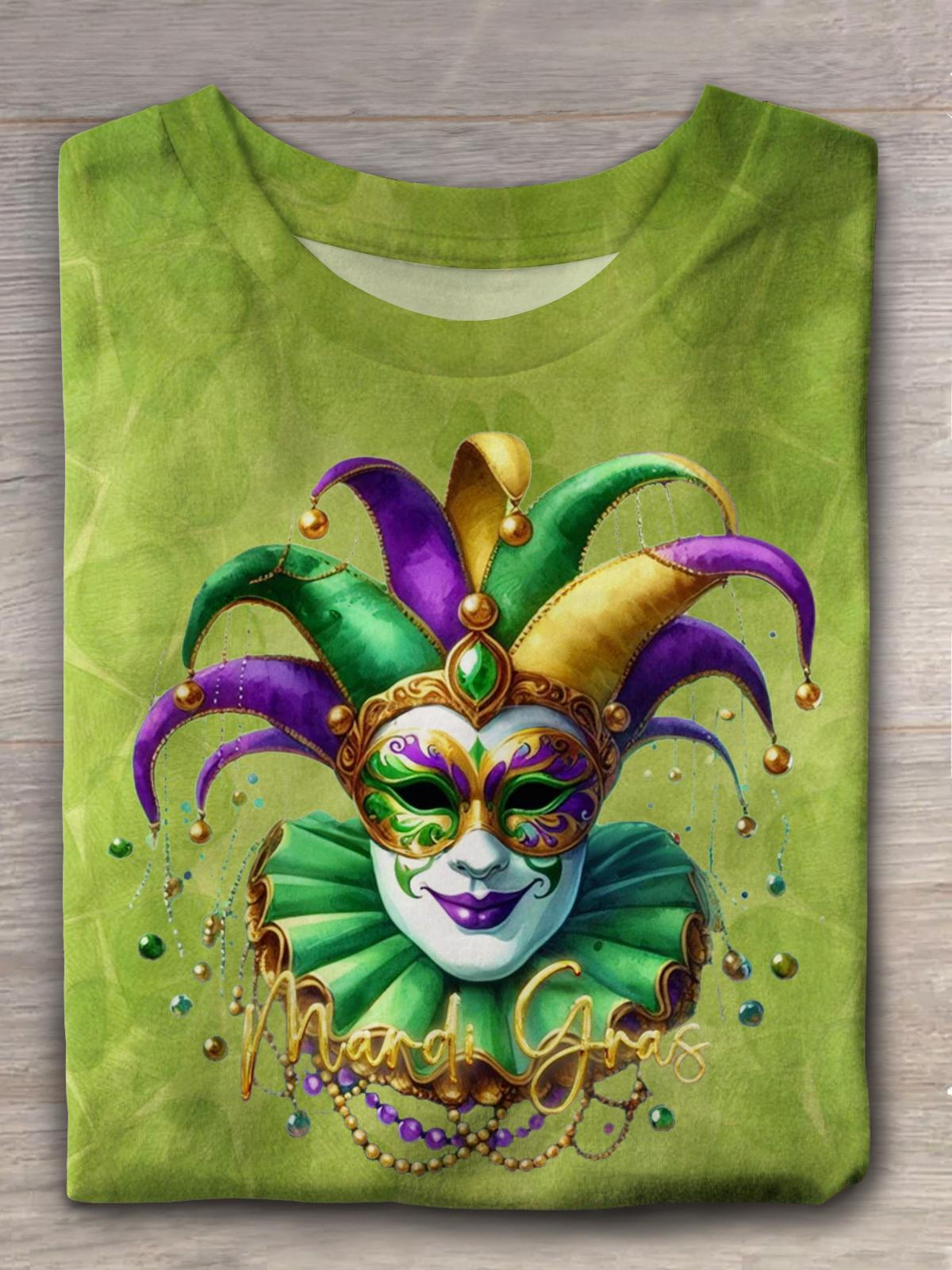 Mardi Gras Jester Crew Neck T-shirt
