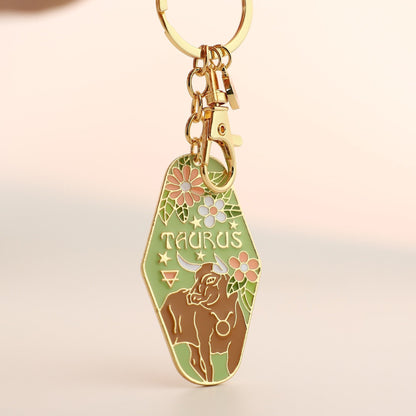 🔮Vintage Illustrated Zodiac Keychain