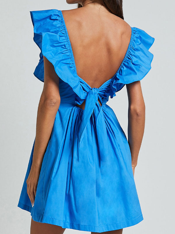 Ruffle v neck dress