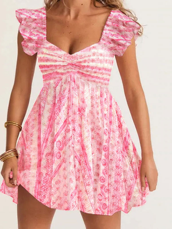 Pink printing dress