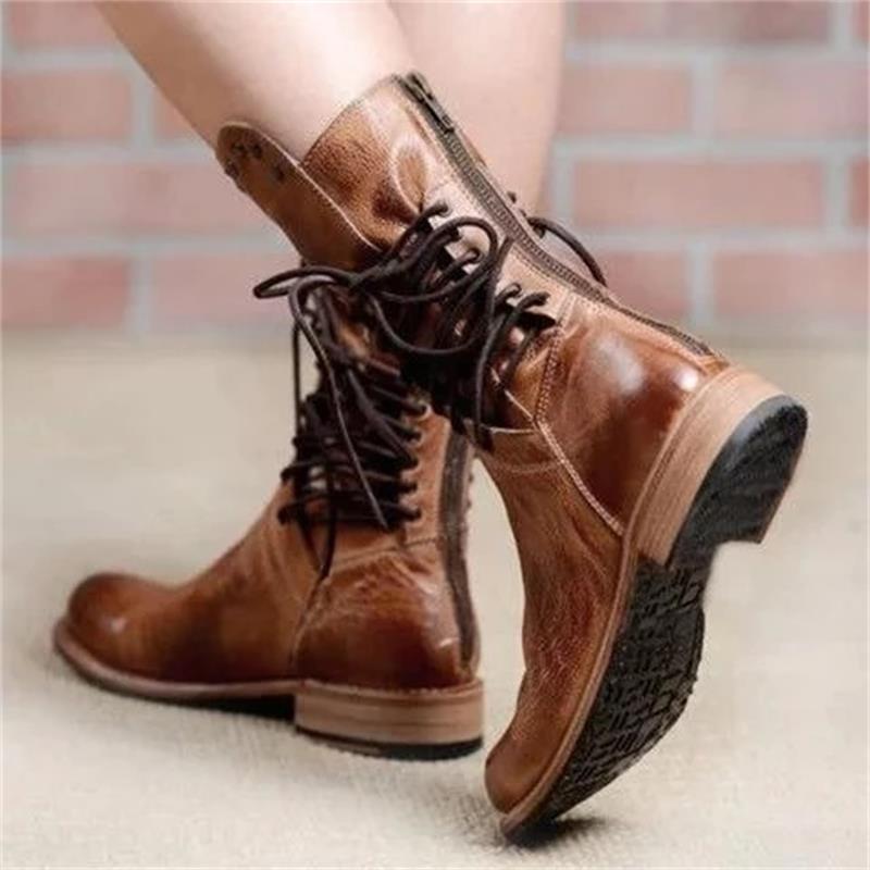 Heel rivet mid-tube knight boots